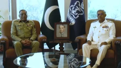 چیئرمین جوائنٹ چیفس آف اسٹاف کمیٹی جنرل ساحر شمشاد مرزا کا پاک بحریہ ہیڈکوارٹرز کا الوداعی دورہ