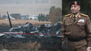 Five people, including Libyan army chief, killed in plane crash near Ankara