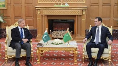 Prime Minister Shehbaz Sharif meets with Turkmenistan President Sardar Berdimuhamedow, agrees to promote bilateral relations, regional ties and cooperation