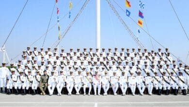 پاکستان نیول اکیڈمی کراچی میں 124 مڈ شپ مین اور 32ⁿᵈ شارٹ سروس کمیشن کورس کی کمیشننگ پریڈ کی تقریب