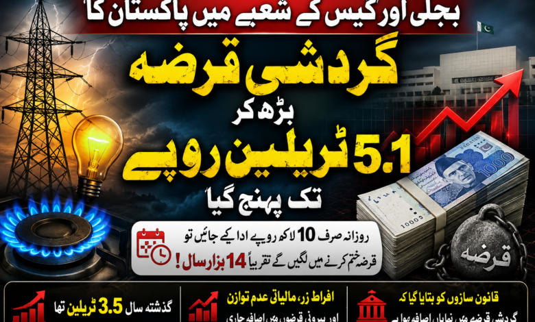 پاکستان میں گردشی قرضے کا بحران سنگین، بجلی و گیس شعبے کا قرض 5.1 ٹریلین روپے تک پہنچ گیا ،رپور ٹ
