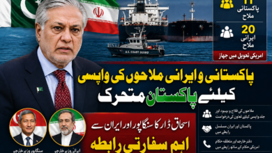 پاکستانی و ایرانی ملاحوں کی واپسی کیلئے پاکستان متحرک، اسحاق ڈار کا سنگاپور اور ایران سے اہم سفارتی رابطہ