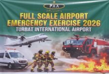 پاکستان میں تربت انٹرنیشنل ایئرپورٹ پر فل اسکیل بین الاقوامی معیار کے مطابق ایمرجنسی مشق کا کامیابی سے ا نعقاد