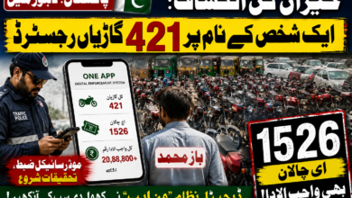 پاکستان: لاہور میں حیران کن انکشاف: ایک شخص کے نام پر 421 گاڑیاں رجسٹرڈ، 15 سو سے زائد ای چالان بھی واجب الادا