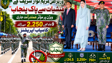 وزیراعلیٰ مریم نواز شریف کے "منشیات سے پاک پنجاب" ویژن پر مؤثر عملدرآمد جاری، 9 ماہ میں 2,250 سے زائد کامیاب آپریشنز