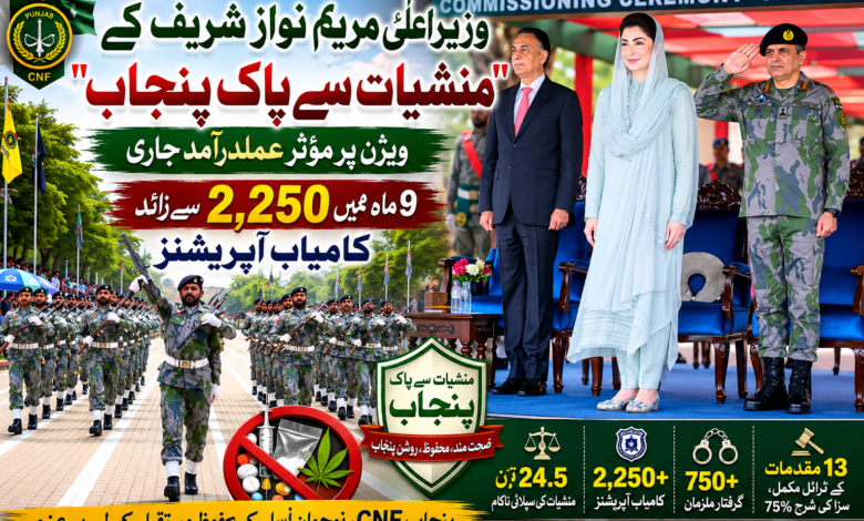 وزیراعلیٰ مریم نواز شریف کے "منشیات سے پاک پنجاب" ویژن پر مؤثر عملدرآمد جاری، 9 ماہ میں 2,250 سے زائد کامیاب آپریشنز