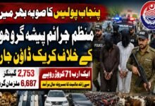 پنجاب پولیس کا صوبہ بھر میں منظم جرائم پیشہ گروہوں کے خلاف بڑا کریک ڈاؤن
