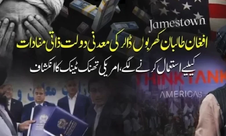 افغان طالبان کھربوں ڈالر کی معدنی دولت ذاتی مفادات کے لیے استعمال کرنے لگے،امریکی تھنک ٹینک کا انکشاف
