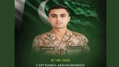 ہنگو میں انٹیلی جنس بیسڈ آپریشن، 7 خوارج ہلاک، کیپٹن حمزہ اکرم شہید