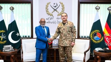 مالدیپ کی پیپلز مجلس کے اسپیکر کی جی ایچ کیو آمد، فیلڈ مارشل عاصم منیر سے ملاقات، علاقائی سلامتی و دوطرفہ تعاون پر تبادلہ خیال