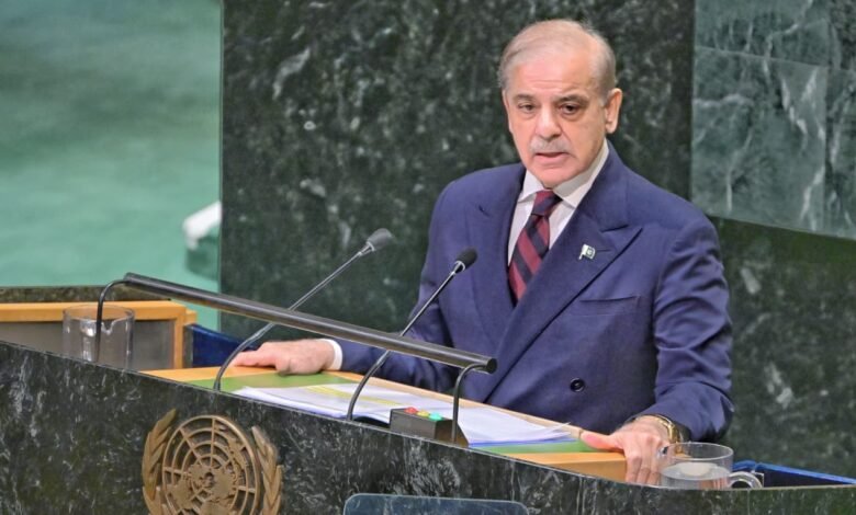 وزیراعظم شہباز شریف کا اقوام متحدہ میں خطاب، بھارت کو پانی روکنے پر جنگ کی کارروائی تصور کرنے کا انتباہ