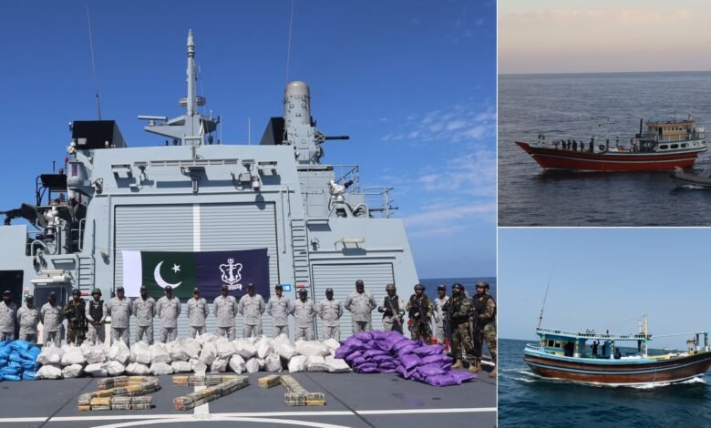 پاک بحریہ کے بحیرۂ عرب میں 2 بڑے آپریشنز، منشیات کی بھاری کھیپ قبضے میں لے لی گئی