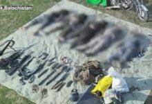 بلوچستان کے ضلع واشک میں سیکیورٹی فورسز کا انٹیلی جنس بیسڈ آپریشن، بھارت کے حمایت یافتہ 5 دہشت گرد ہلاک